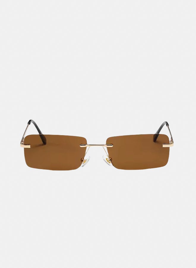korico Vega Brown Rimless Square Sunglasses - Image 2